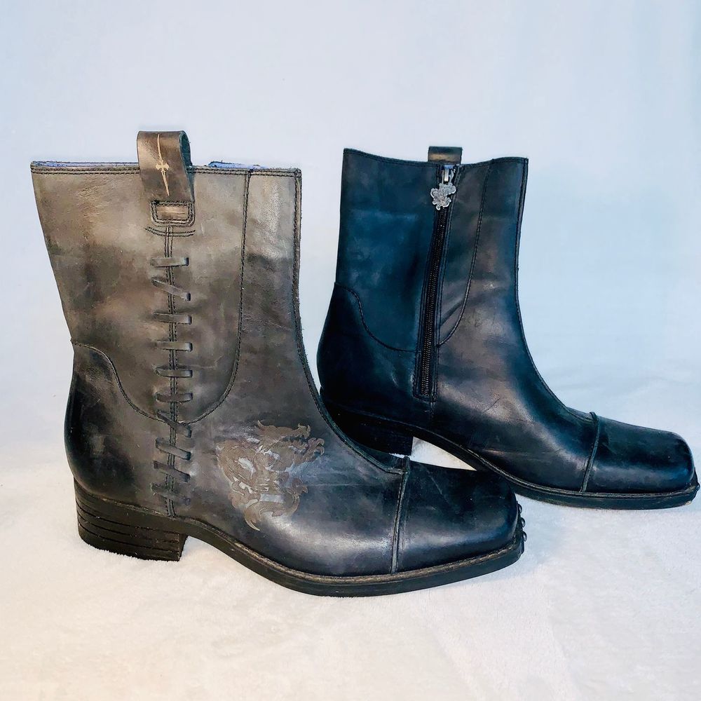Mark Nason Men's Leather Black Dragon Boots (10)